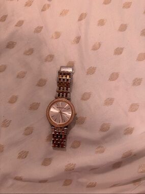 Michael Kors Two-Tone Silver and Rose Gold Stainless Steel Watch